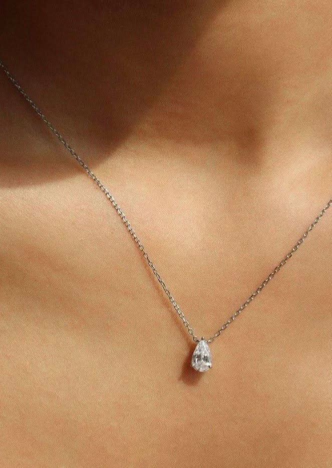 Iriss Necklace Pear - Silver