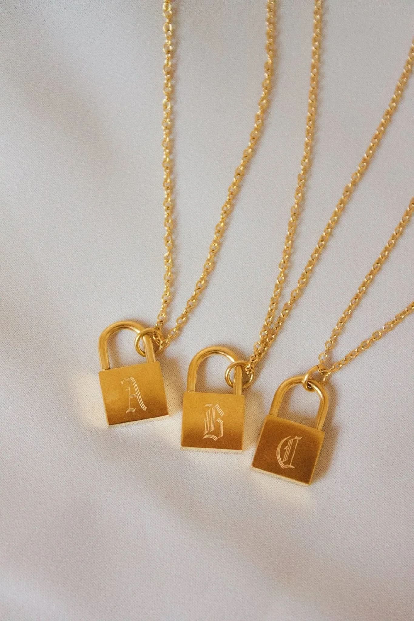 Lock Initial Necklace