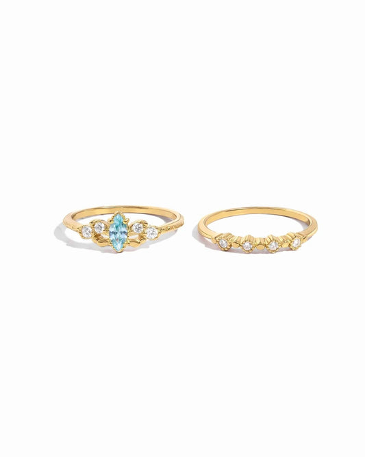 Aquamarine Ring Set