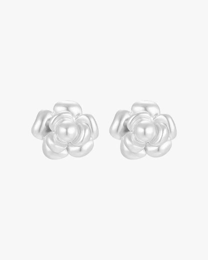 Elen Earrings – Silver Floral