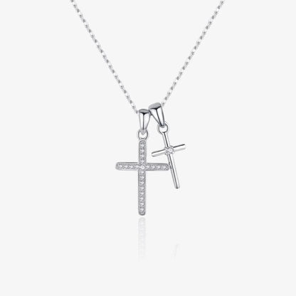 Dainty Double Cross Necklace