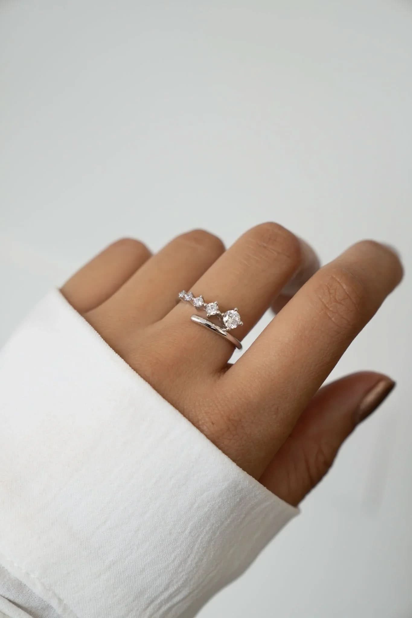 Diamond Bypass Ring