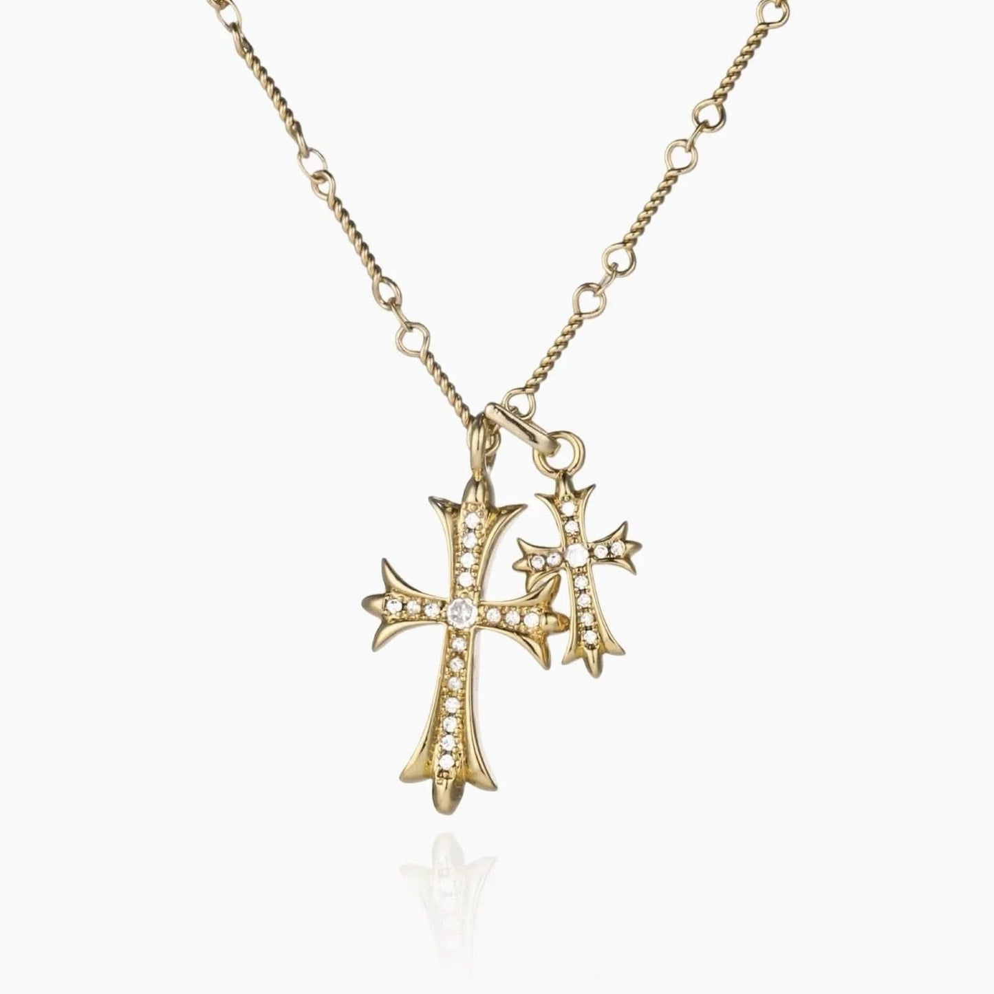 Double Cross Necklace