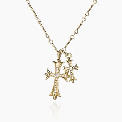 Double Cross Necklace