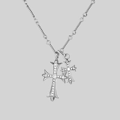 Double Cross Necklace