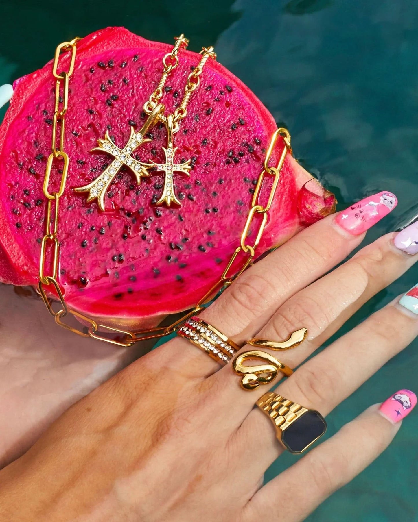 Double Cross Necklace