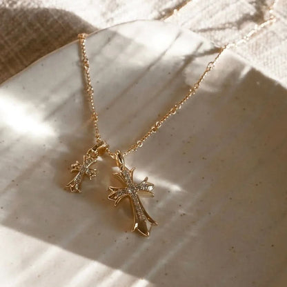 Double Cross Necklace