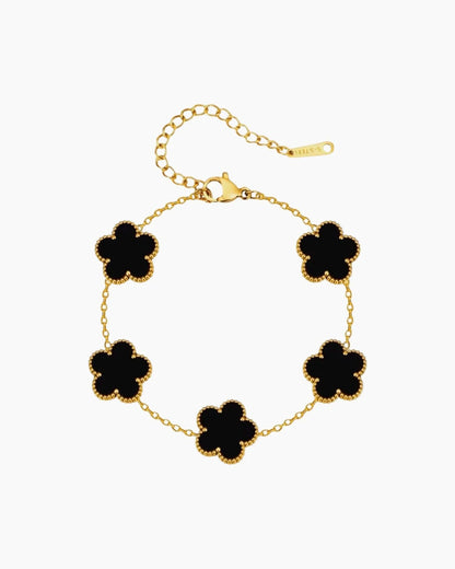 Flower Clover Bracelet Black
