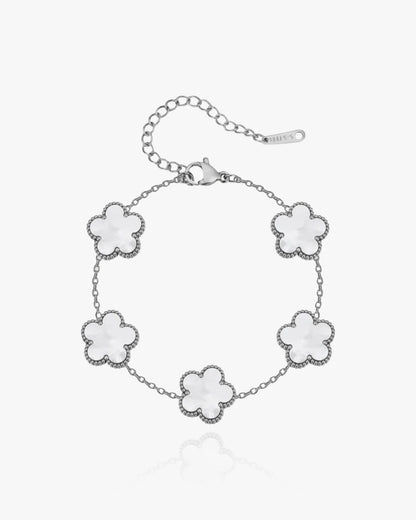 Flower Clover Bracelet White