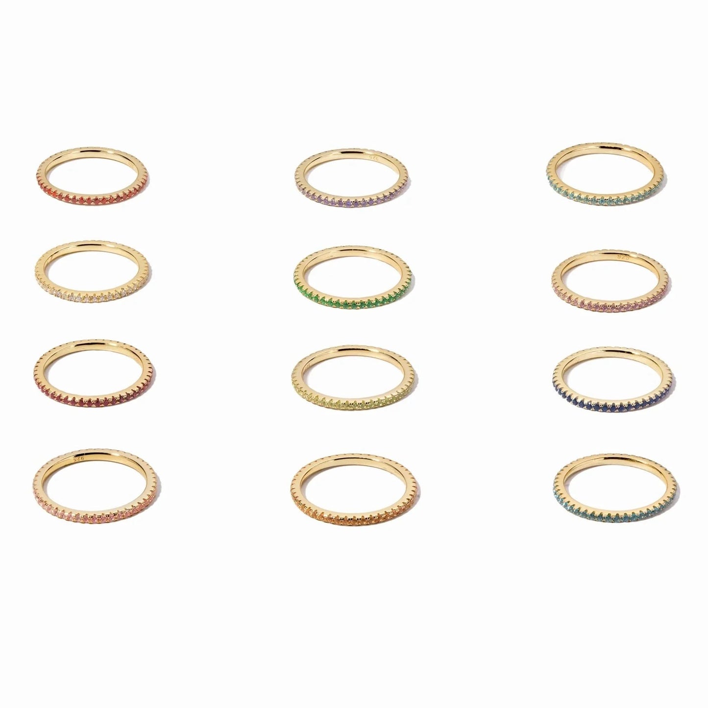 Gold Eternity Birthstone Rings