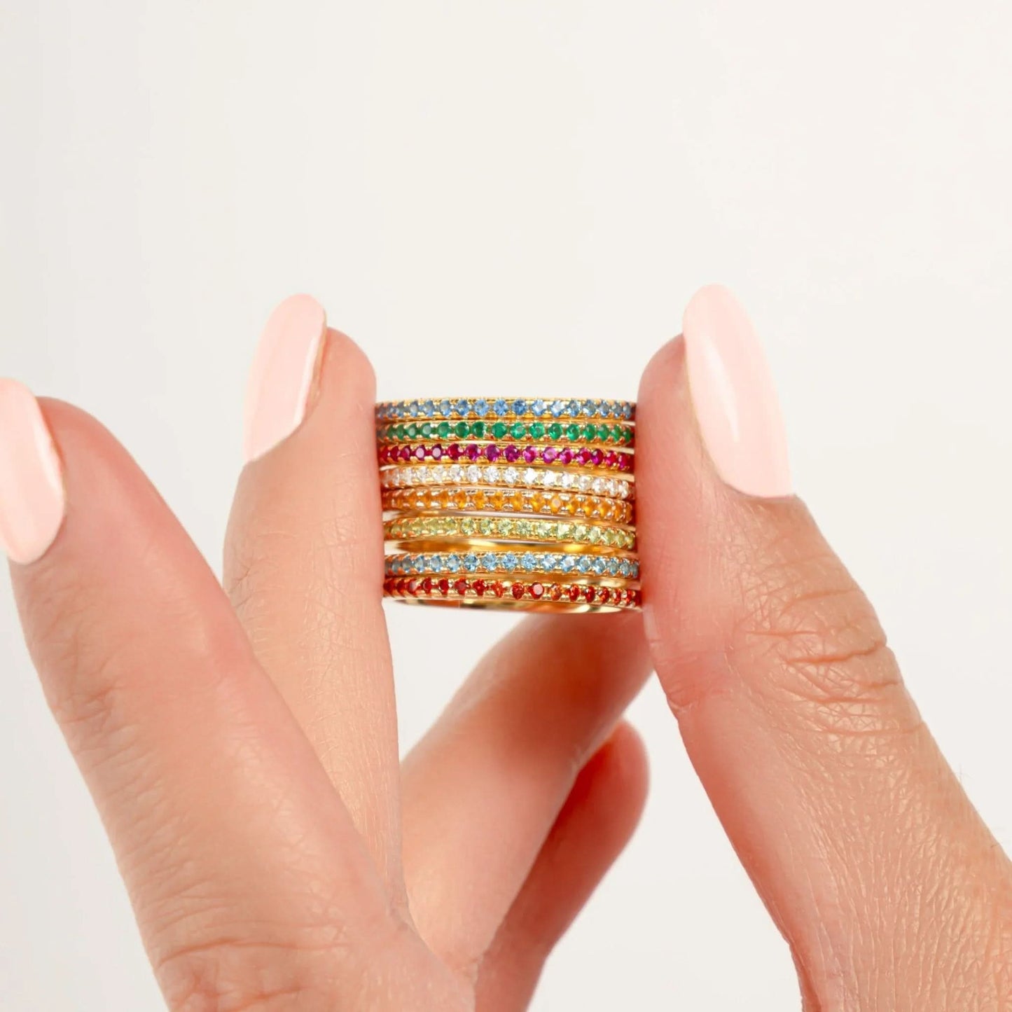 Gold Eternity Birthstone Rings