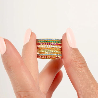 Gold Eternity Birthstone Rings