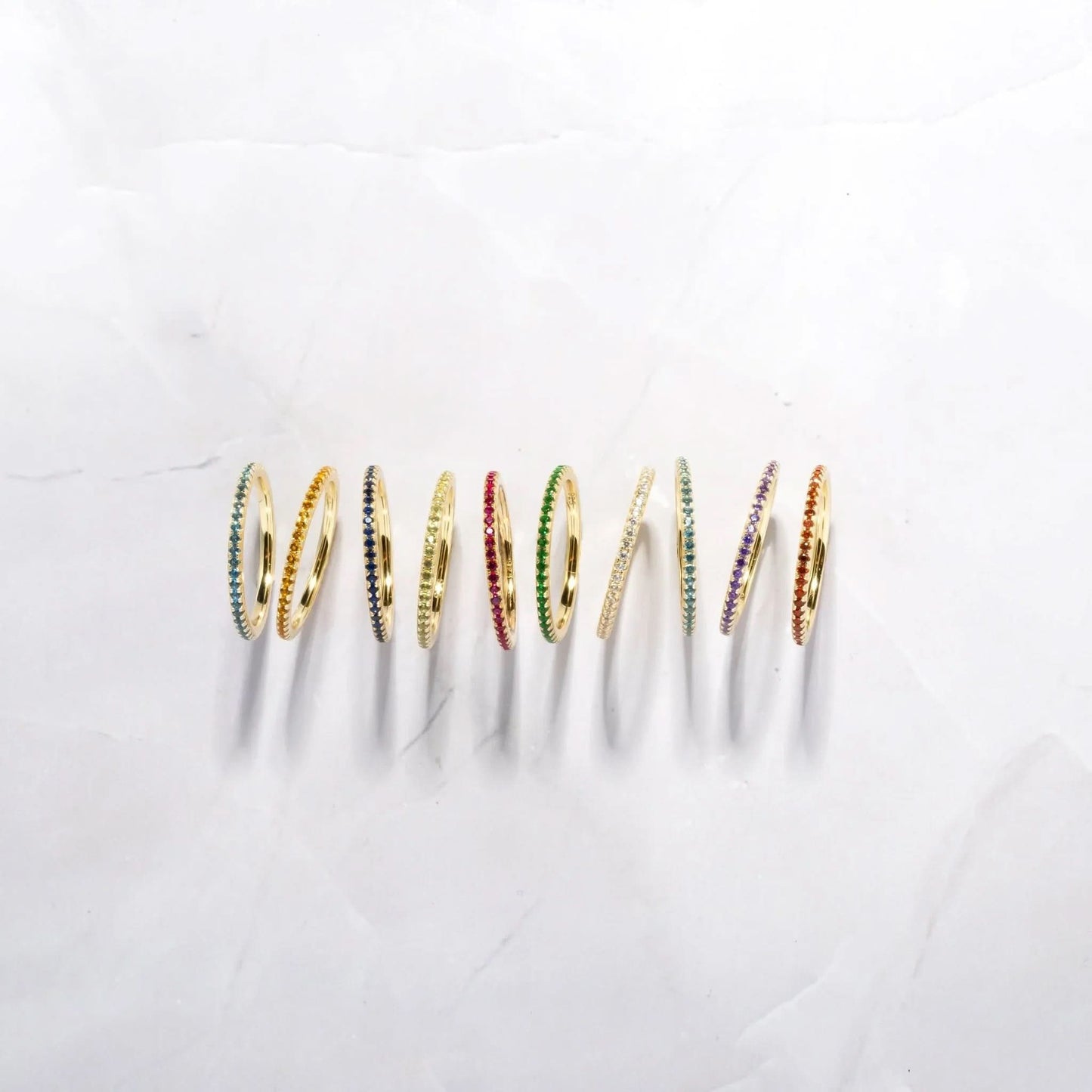 Gold Eternity Birthstone Rings
