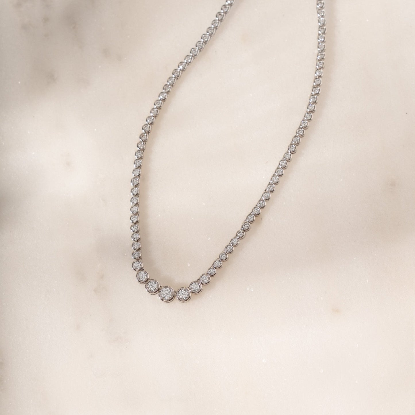 Gradient Bezel Tennis Necklace