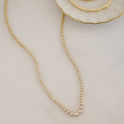 Gradient Bezel Tennis Necklace