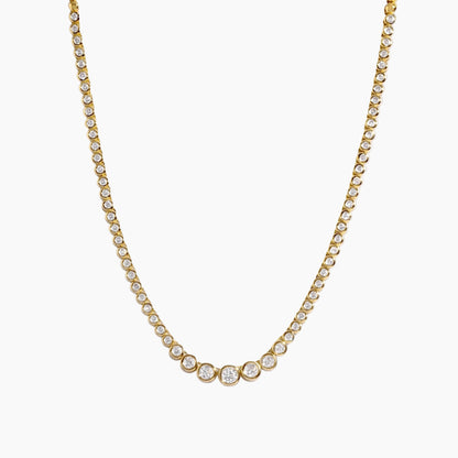 Gradient Bezel Tennis Necklace