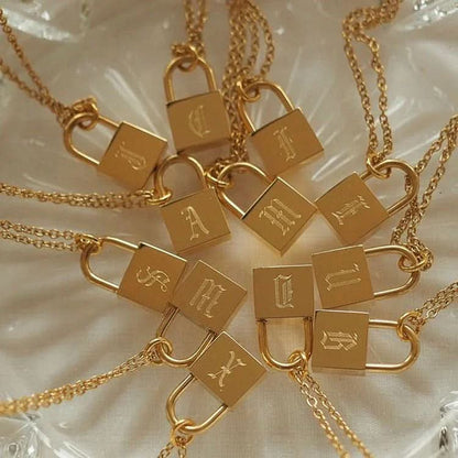 Lock Initial Necklace