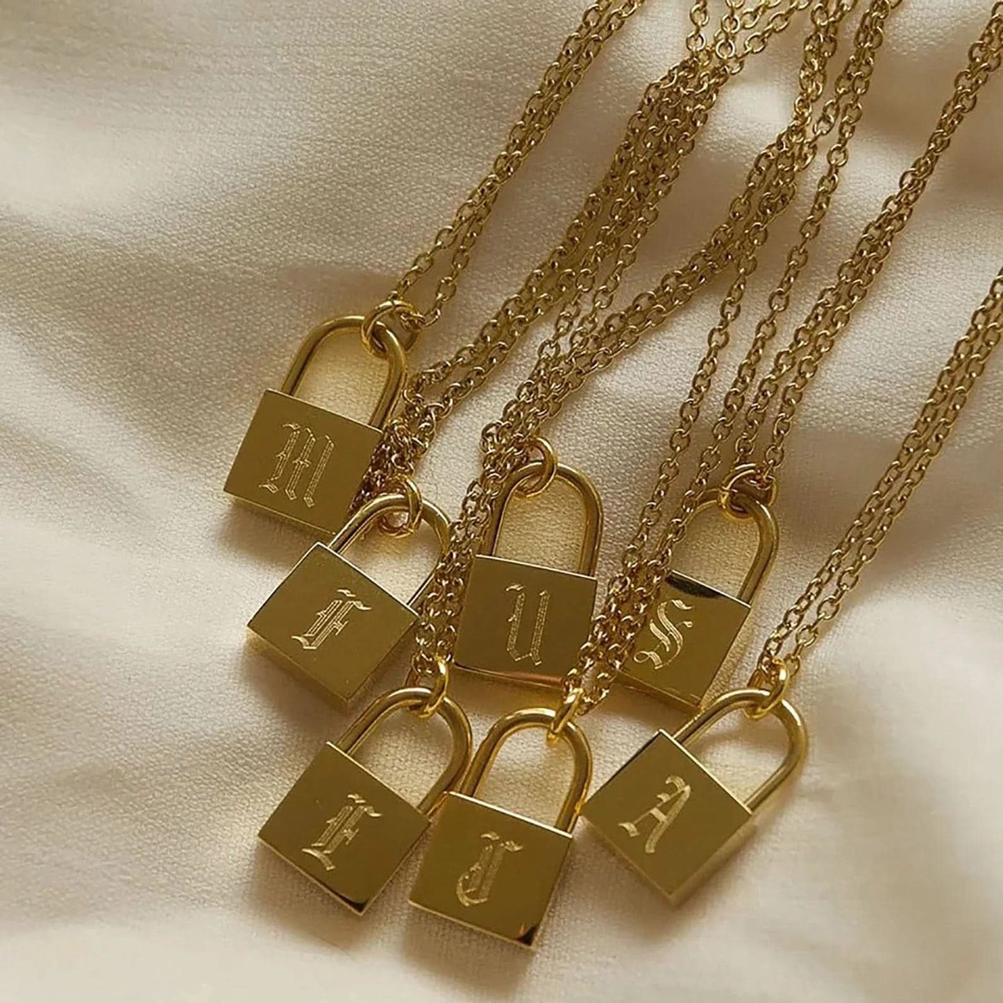 Lock Initial Necklace