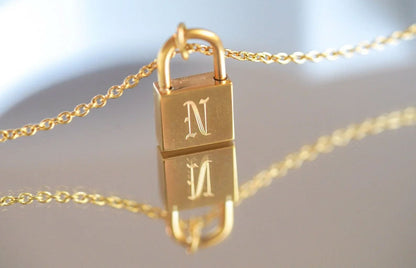 Lock Initial Necklace