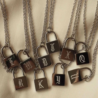 Lock Initial Necklace