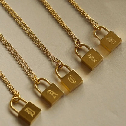 Lock Initial Necklace