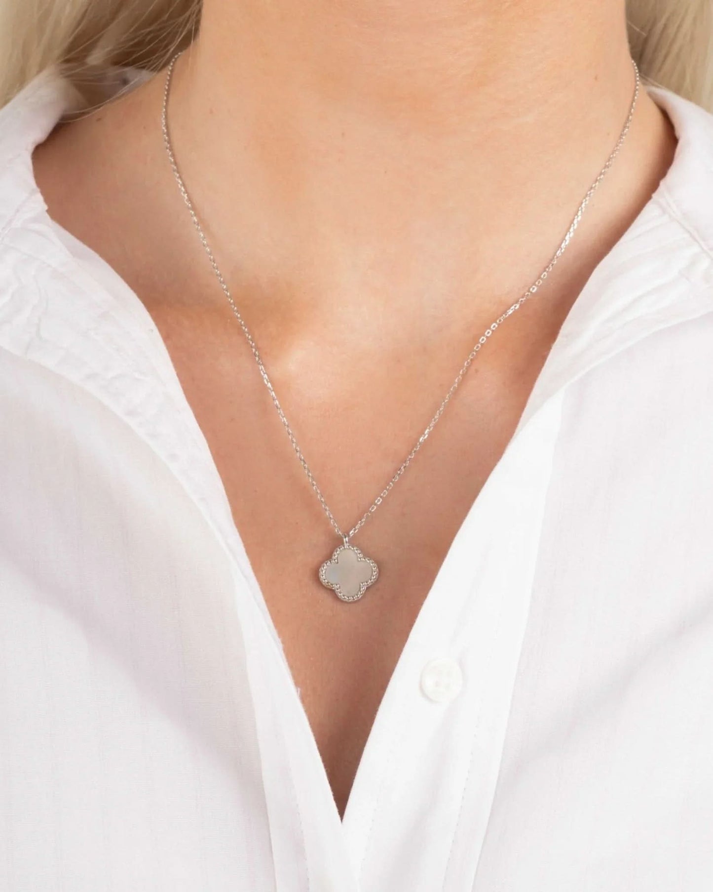 Mother of Pearl Clover Necklace