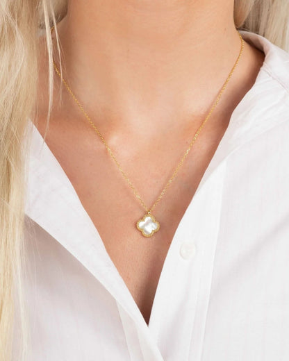 Mother of Pearl Clover Necklace