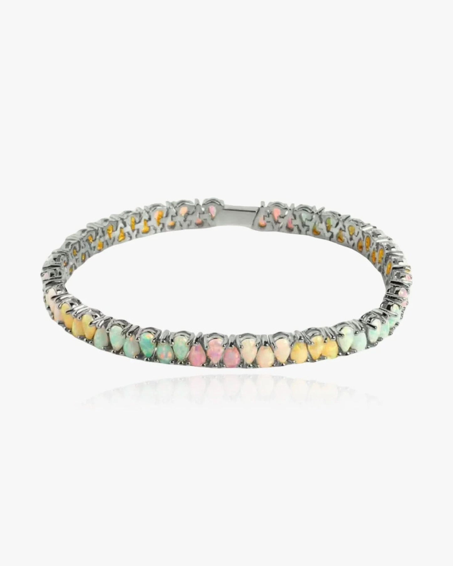 Pastel Opal Bracelet Sterling Silver