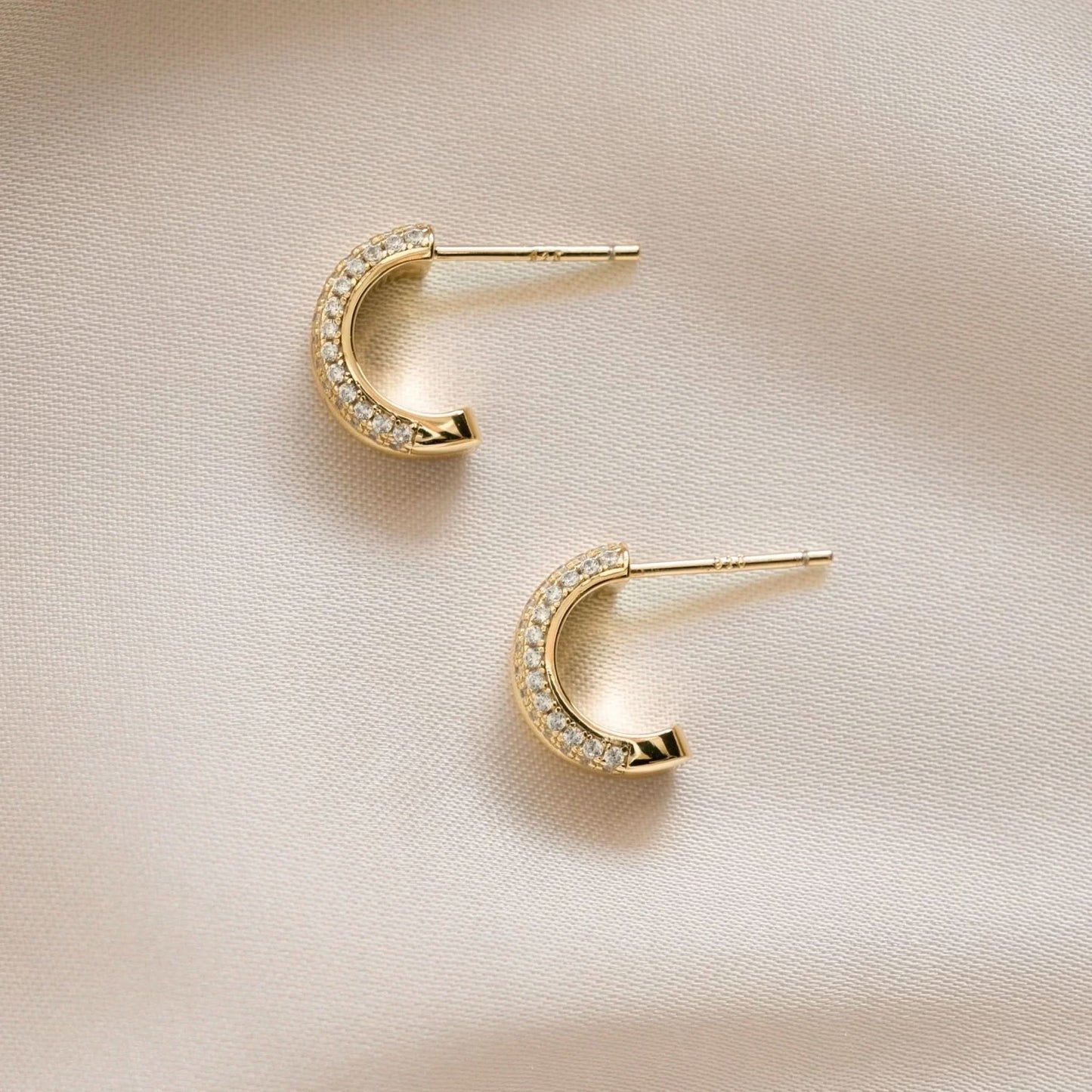 Pavé Double Hoop Earrings