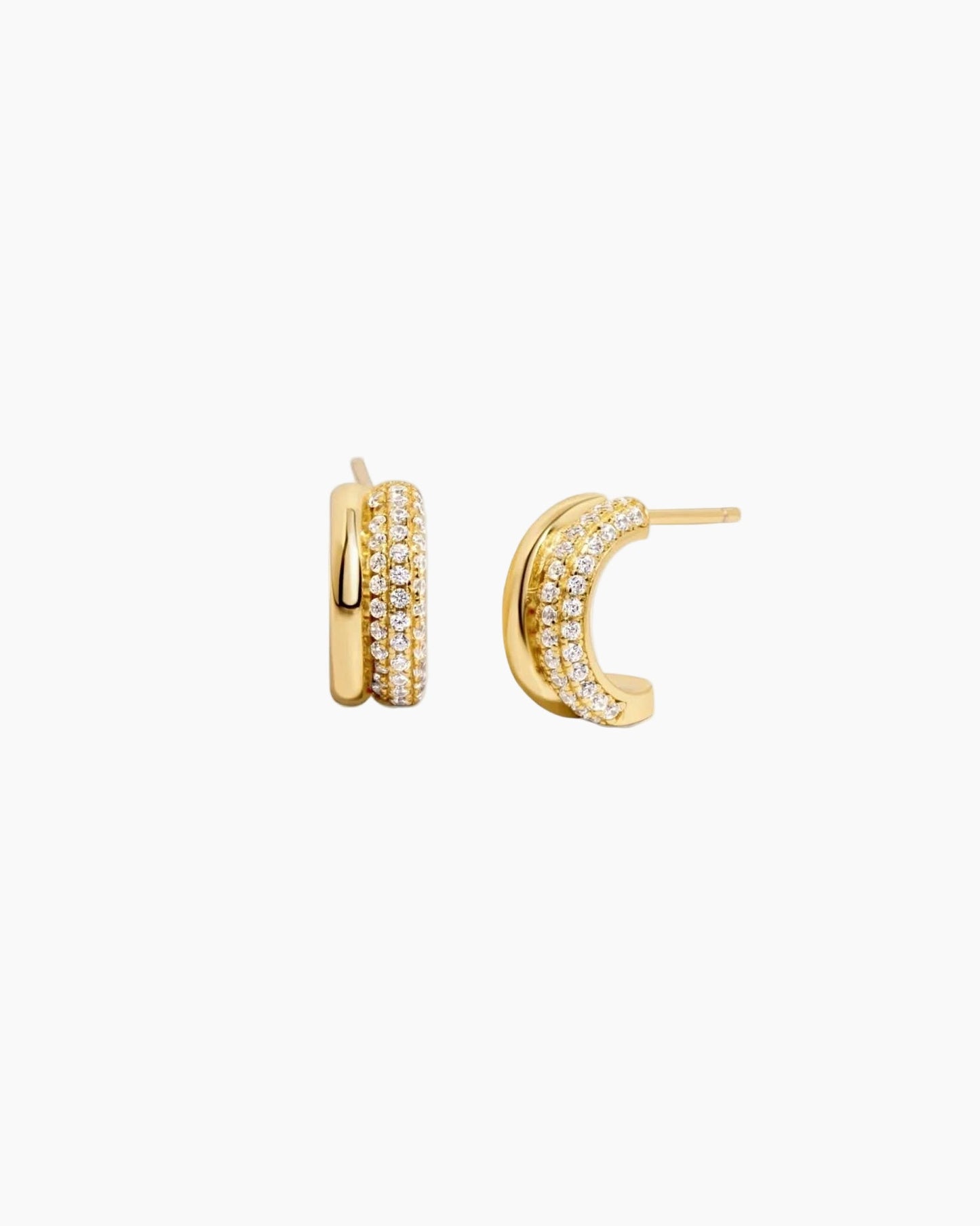 Pavé Double Hoop Earrings