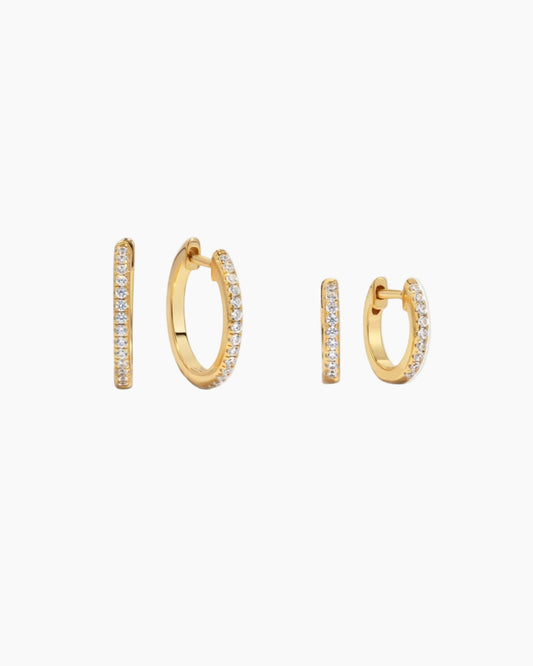 Pavé Huggie Earrings (Two Sizes Available)