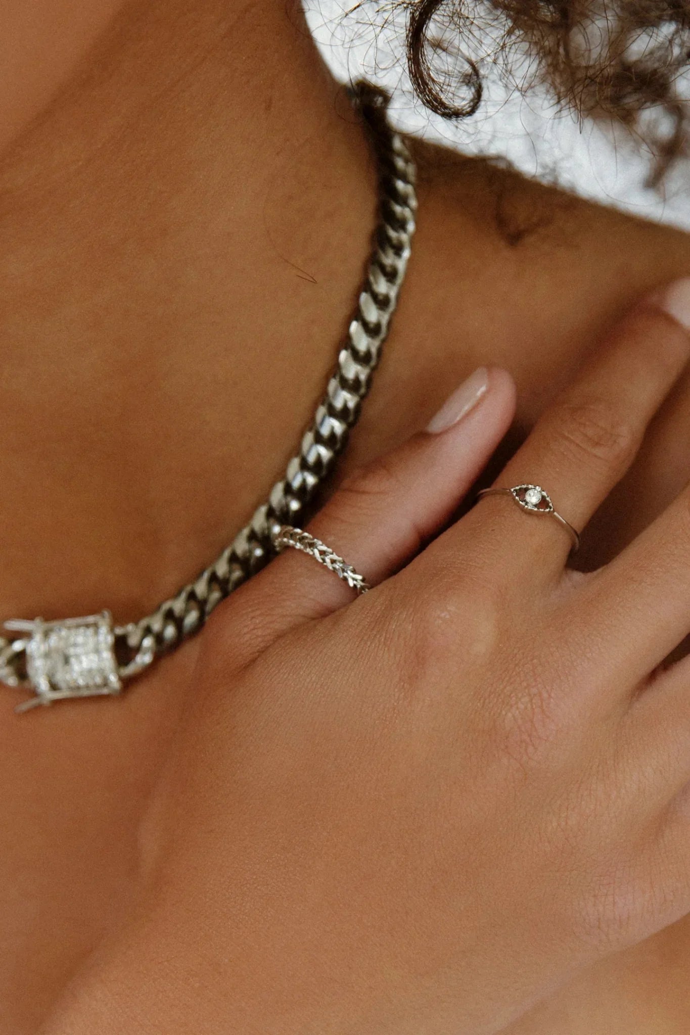 Thin Chain Ring - Sliver